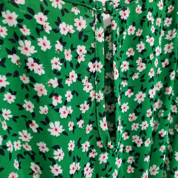 Jessica Simpson Women's Extra Small Green Floral Sleeveless Midi-Dress with Slip - Picture 8 of 10